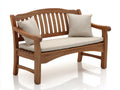 Gartenbank aus Massivholz 130x63x92 cm - Braun - 2-Sitzer mit geschwungener Rückenlehne