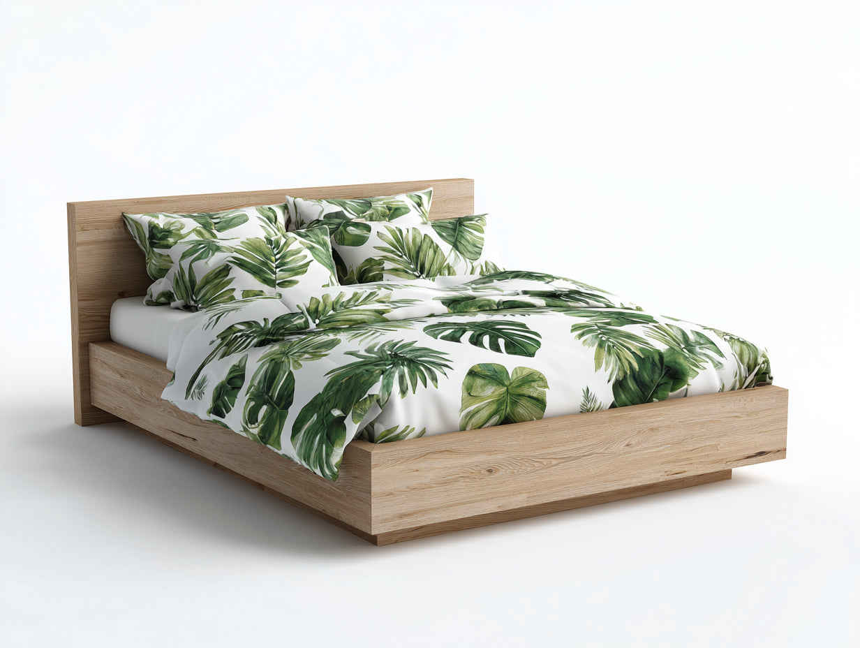 Doppelbett Holz 210 x 188 x 86 cm - Naturholz - modernes Design für Schlafzimmer