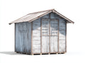 Gartenhäuser Holz 220x160x215 cm - Hellblau-Grau-Naturholz - Rustikales Gerätehaus mit Doppeltür für Garten