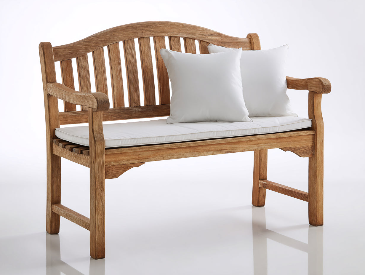 Gartenbank Holz 150x62x90 cm - Naturholz - klassischer Stil mit Armlehnen