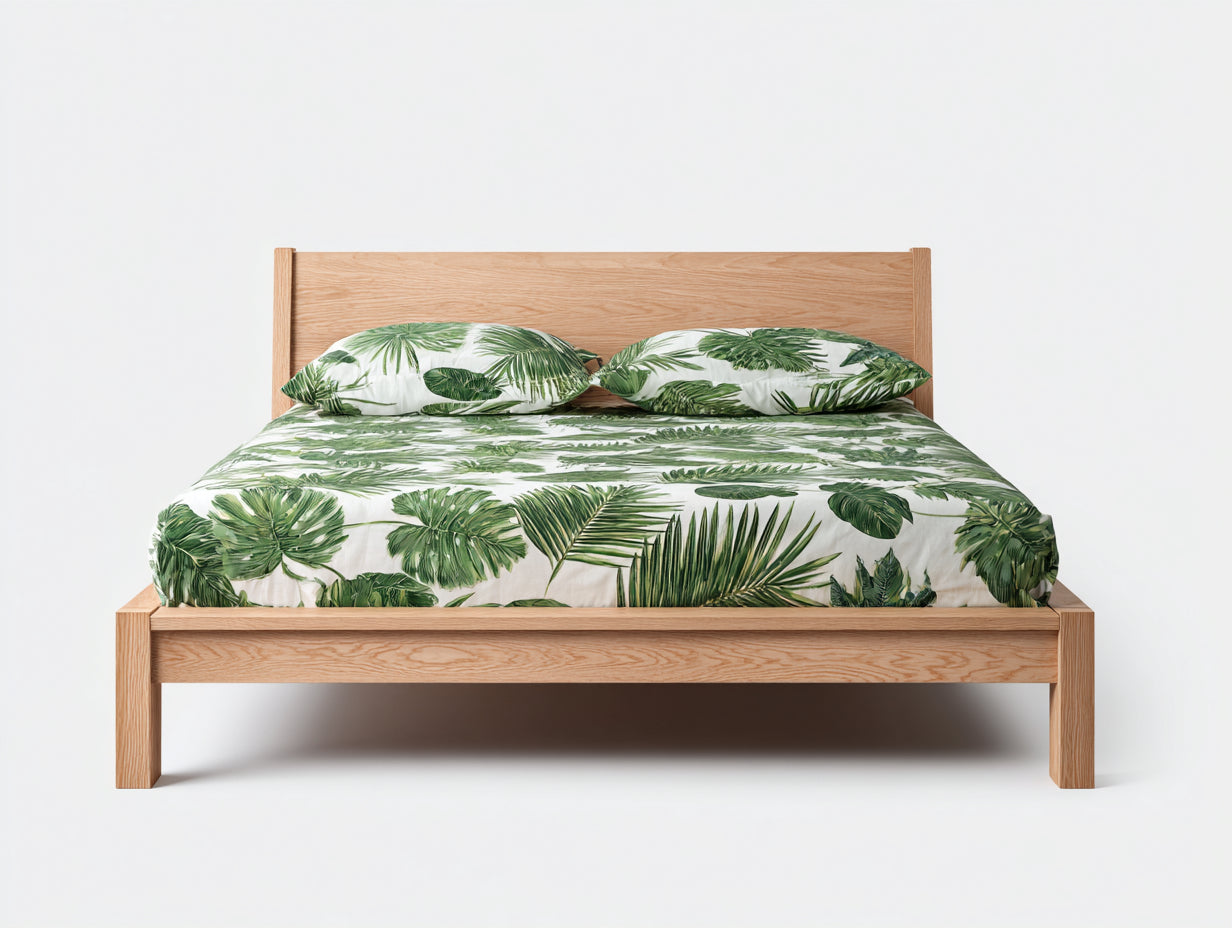 Doppelbett aus Holz 210 x 180 x 105 cm - Naturholzfarben - minimalistisches Design für das Schlafzimmer