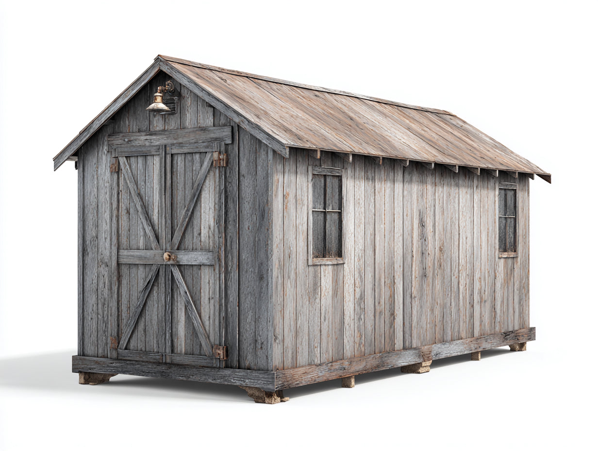 Gartenhäuser Gerätehaus Holz 500x240x260 cm - Grau-Naturholz - rustikaler Stil mit 2 Türen