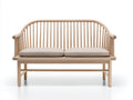 Gartenbank aus Massivholz 150x65x95 cm - Naturfarben und Beige - 2-Sitzer mit Spindelrückenlehne