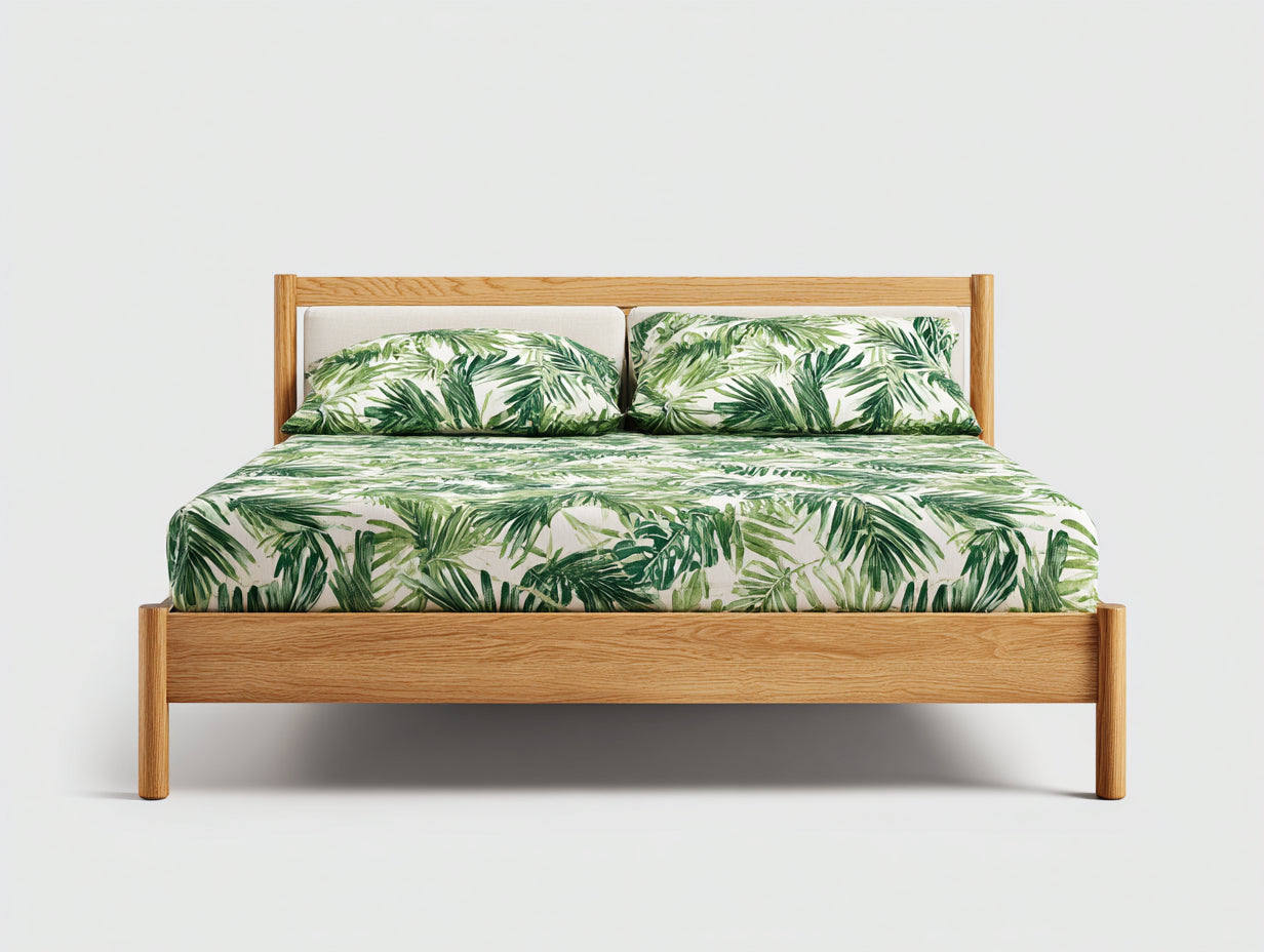 Doppelbett Holzrahmen 200x180x90 cm - Eiche - skandinavisches Schlafzimmerdesign