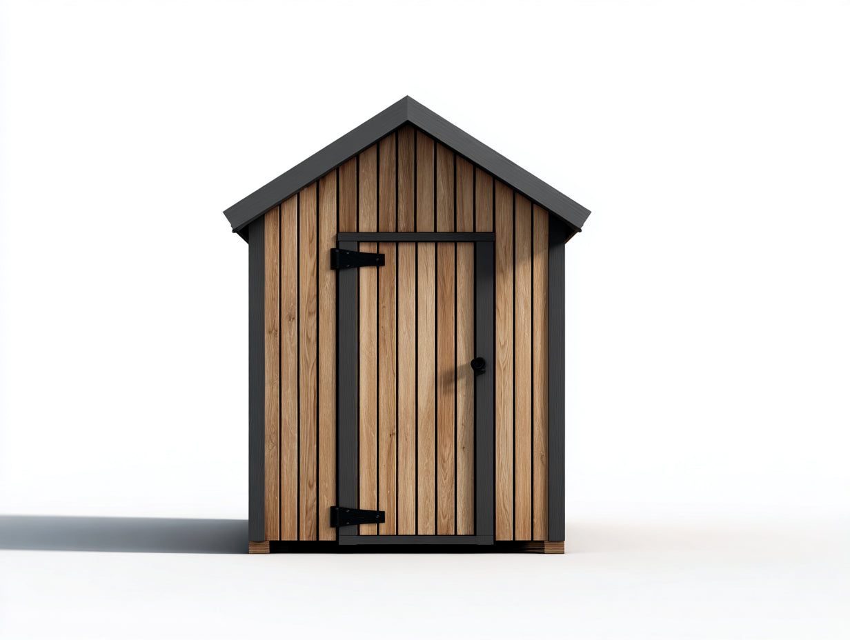 Gartenhäuser Holz 120x90x210 cm - Braun-Dunkelgrau - Gerätehaus mit Satteldach für Garten