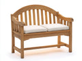 Gartenbank aus Massivholz 125x60x92 cm - Naturfarben - 2-Sitzer mit gebogener Rückenlehne