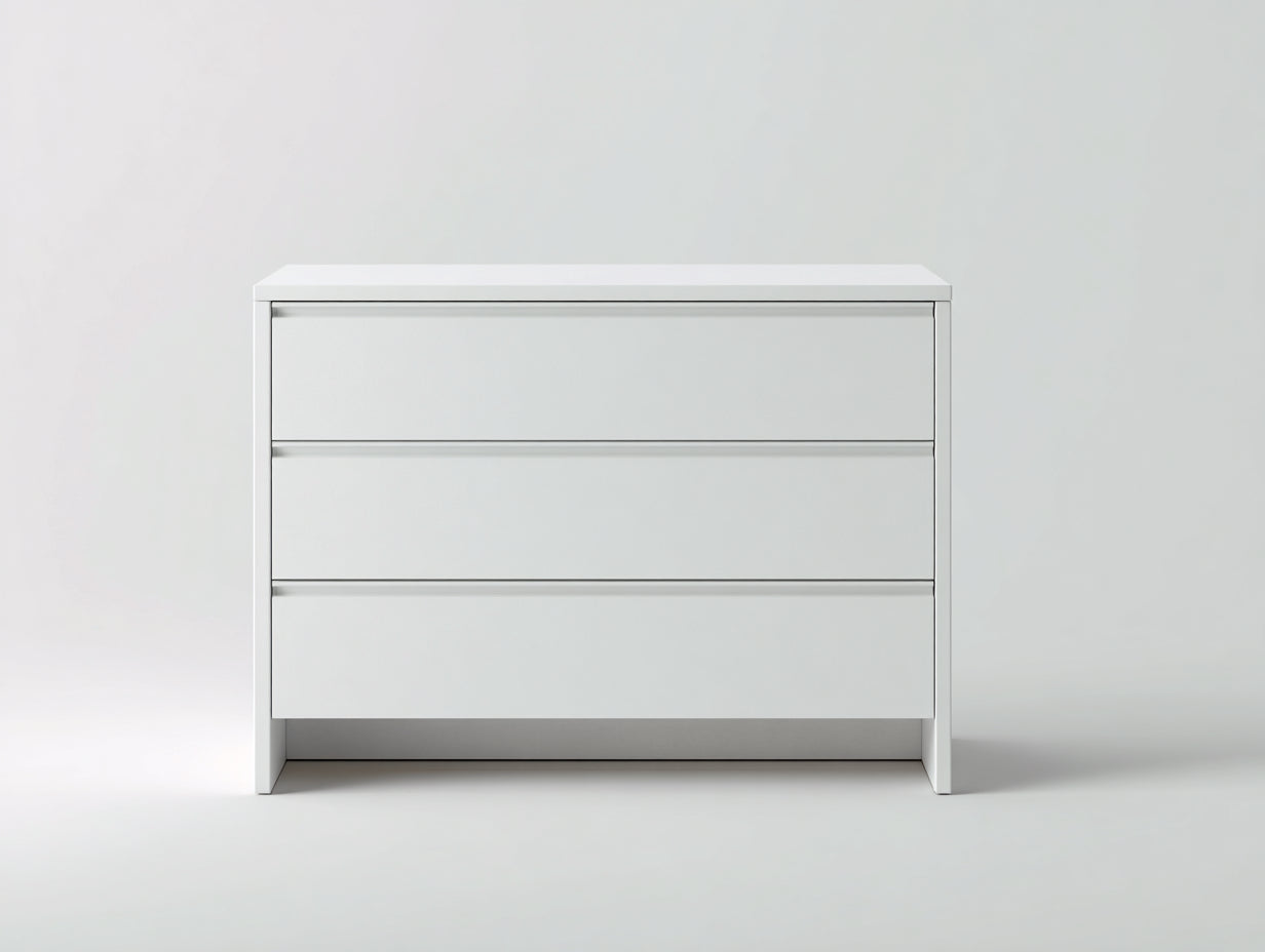 Kommode mit Schubladen 120x40x80 cm - Weiß - modernes griffloses Design